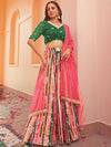 Janasya Floral Printed Sequinned Ready to Wear Lehenga & Blouse With Dupatta