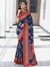Satrani Ethnic Motifs Printed Zari Sambalpuri Saree