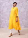 Likha Rangat Yellow Mirror Work Side Gathered Kurta LIKKUR114