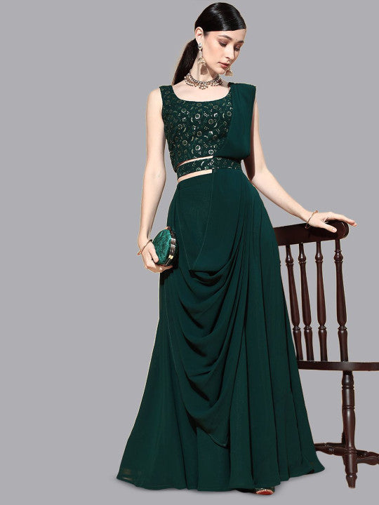 Libas Embroidered Sequinned Ready to Wear Lehenga & Blouse With Dupatta