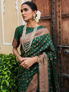 Janasya Ethnic Motif Woven Design Zari Banarasi Saree