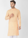 Deyann Men Orange Striped Kurta