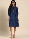 All about you Tie-Up Neck Pure Cotton A-Line Dress