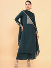 Soch Women Green Yoke Design Kurta with Palazzos & With Dupatta - XL