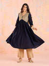 Likha Navy Blue Diwa Dazzle Dori Sequin Work Kurta LIKKUR209