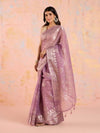 Likha Purple Karigar Korner Banarasi Jacquard Saree with Unstitched Blouse LIKKKBANR04