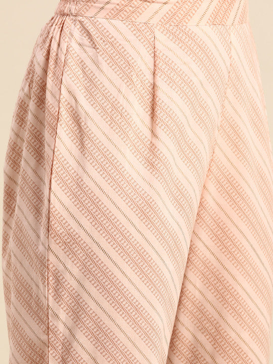 anayna Ethnic Motifs Printed Pure Cotton Kurta with Trousers