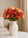 Artificial Flowers for Home Decoration Dry Peony Rose Flower Bunc Without Vase Pack of 2 Piece 6 Branches Each Peach