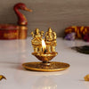 Ecraftindia Golden Metal Goddess Lakshmi & Lord Ganesha Decorative Diya for Puja Room | Home Temple Decor