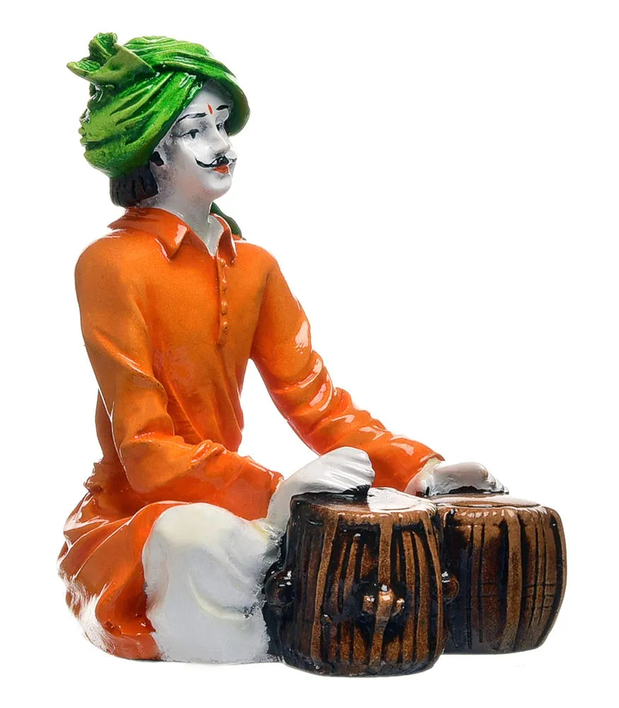 Karigaari - Ideas Hand Crafted Polyresin Orange Eco Friendly Rajasthani Idol Figurine