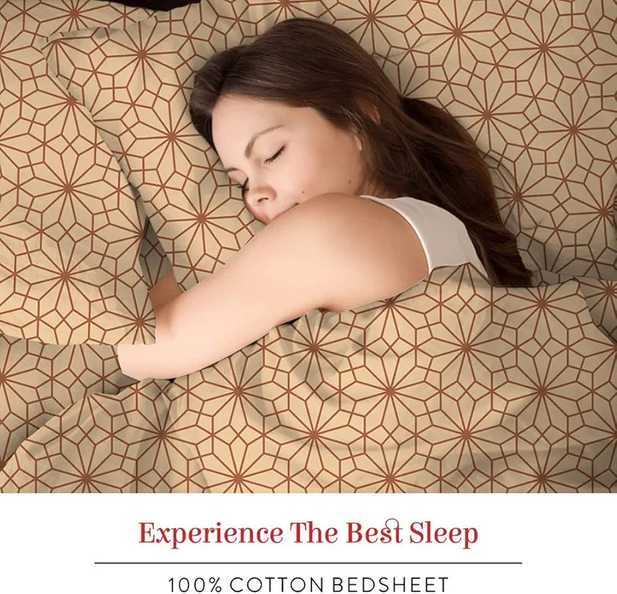 Layers California Bedsheet Set for All Seasons - Lightweight, Moisture Absorbent, Machine Washable & Easy to Care - 225 CVC - King Size 