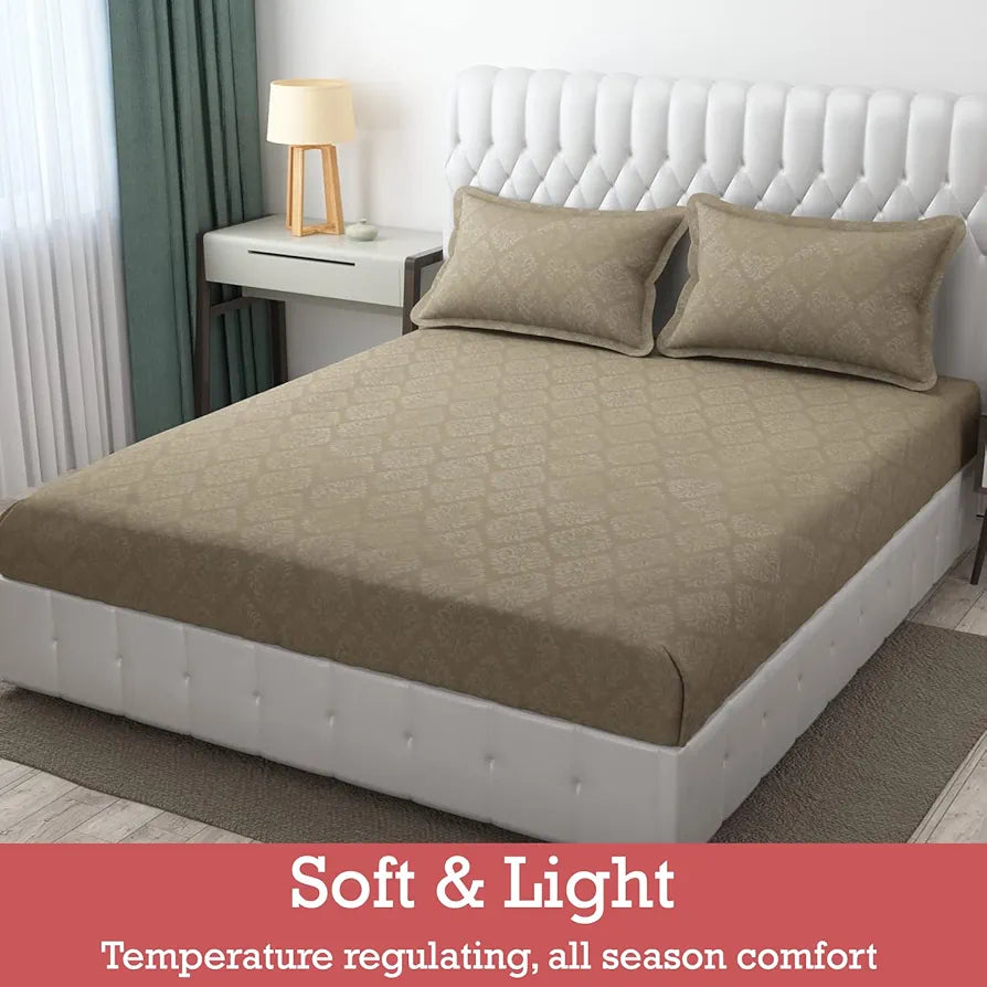 FRESH FROM LOOM Single Bed Bedsheet - Microfiber Rotary Printed, Hypoallergenic, Wrinkle Free with 1 Pillow Covers , 144 TC