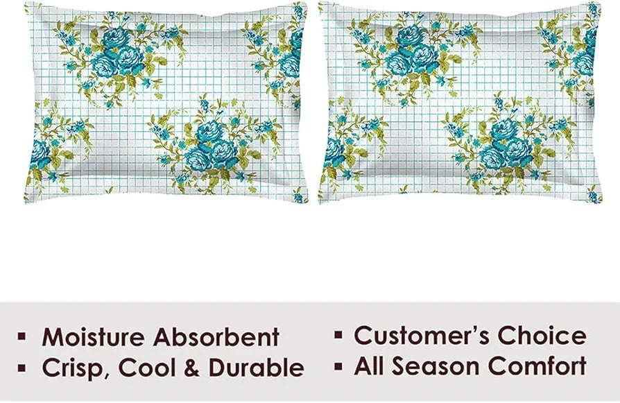 Layers California Bedsheet Set for All Seasons - Lightweight, Moisture Absorbent, Machine Washable & Easy to Care - 225 CVC - King Size 