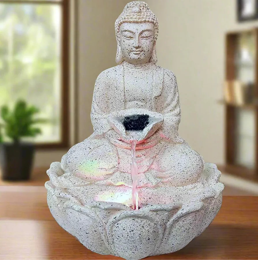 ALILA Buddha Statue Water Fountain for Living Room Home Decor Decoration Table Top Indoor Outdoor Gift Gifting Items, 14 inches / 35cm 