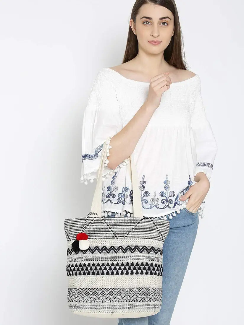 ALII AND ALIIZEY Tote Bag for Women with Zip | College Bag for Girls | Shopping & Grocery Bag |Multi-Purpose Bag