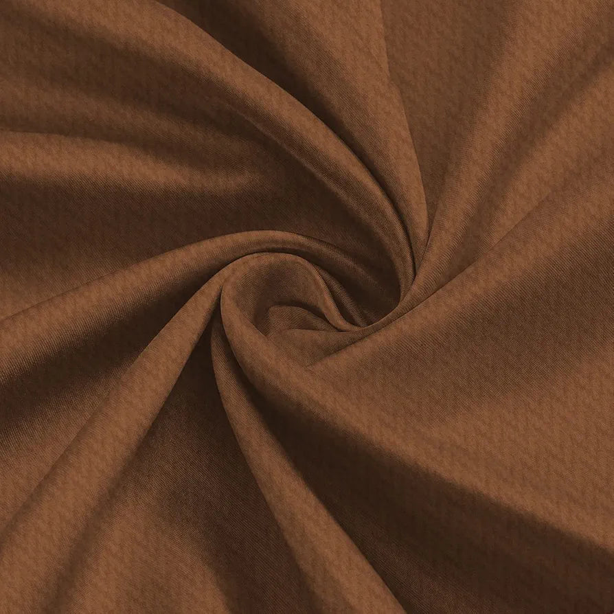Divine Casa Zigzag Design Window Curtain 5 Feet | Brown | Lightweight Polyester Panel with Metal Grommets for Home Decor | Set of 1