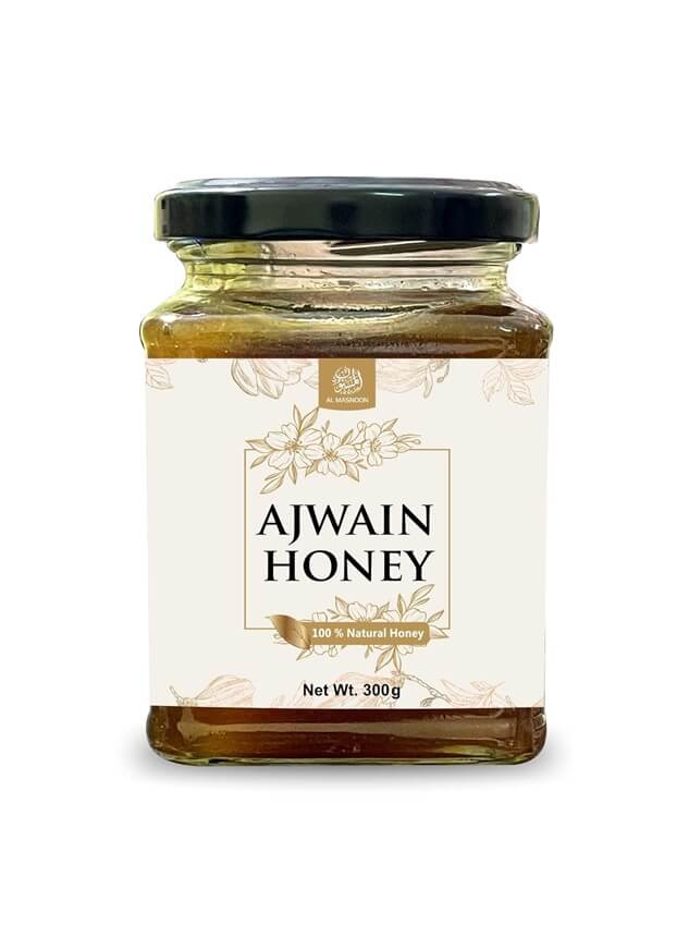 AL MASNOON Ajwain Honey 100% Natural & Pure 300g (pack of 1)/ Raw & Unprocessed/Bees Collects From Ajwain Blossoms