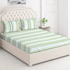 Layers Duracount Bedsheet Set for All Seasons Lightweight 225 CVC King Size Sky Blue/Green