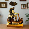 Alila Home Decoration Scooter Romantic Love Couple Statue Showpiece for Birthday Gift 11 Inch