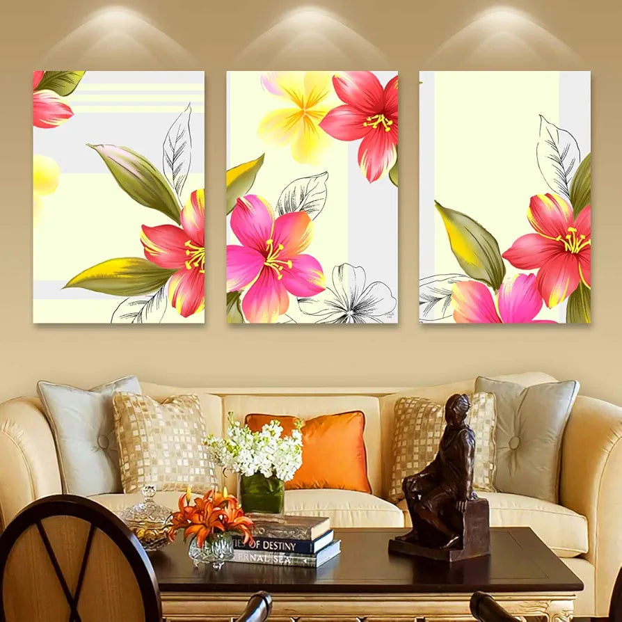 Rangoli MDF 3 Pcs Wall Poster 12x18 Inch Decorative Wall Art for Home, Office, Living Room. P-4, Design-13