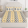 Layers Portland Cotton Bedsheet Set for All Seasons Lightweight Moisture Absorbent 104 TC Queen Size Yellow/Grey 2