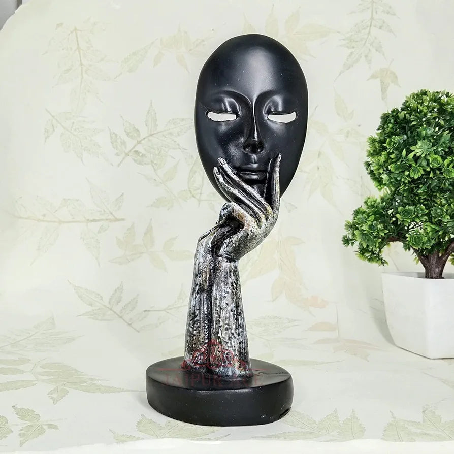 JAIPUR ACE Lady Face Fantasy Statue Sculptures Showpieces Creative Abstract Design Art Figurine for Home Living Room Decorative Display  Resin,13 X 5 cm