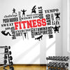 StickMe Gym Fitness Bodybuilding Sport Workout Boxing Word Cloud Quote Office Wall Sticker Standard - 110 x 65 cm