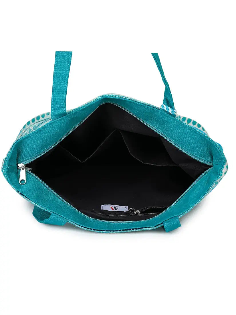 ALII AND ALIIZEY Tote Bag for Women with Zip | College Bag for Girls | Shopping & Grocery Bag |Multi-Purpose Bag