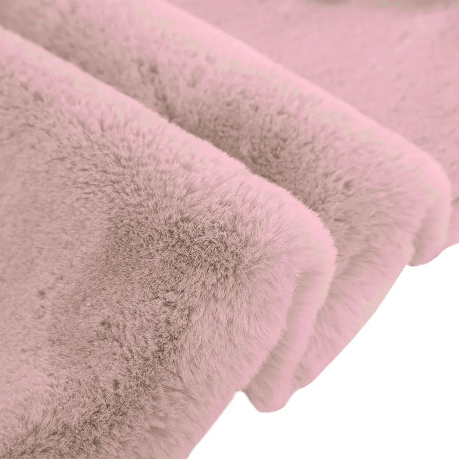 LUXE HOME INTERNATIONAL Rectangular Bath Mat Super Soft Anti Skid Rabbit Fur  Bathroom Mats for Bedroom, Door, Kitchen Floor  Pack of 1