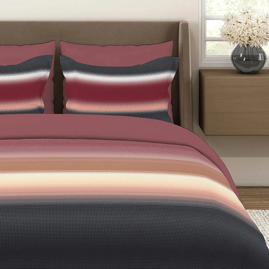 Layers Durathread Bedsheet Set for All Seasons - Lightweight, Moisture Absorbent, Machine Washable & Easy to Care - Gift for Housewarming & More - 225 CVC - King Size 