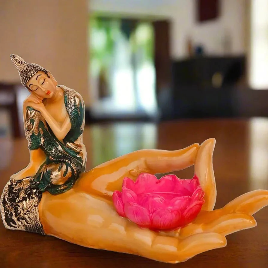 ALILA Meditating Buddha Idol Statue Showpiece for Home Garden Living Room Decor Decoration Gift Gifting Items, 8x5 inches / 20x12cm, Buddha