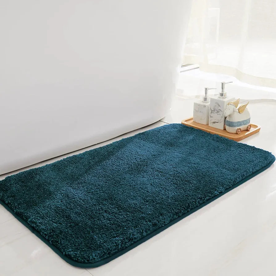 LUXE HOME INTERNATIONAL Microfibre Rectangular Home Bath Mat Super Soft Anti Skid Newman Mats For Bathroom 