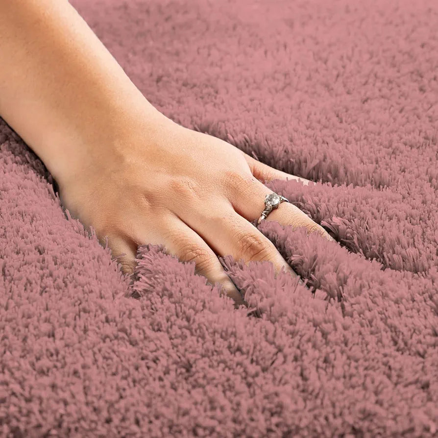 LUXE HOME INTERNATIONAL Carpet Super Soft Anti Slip Vegas Rectangular Rugs For Bedroom,Livingroom,Pink