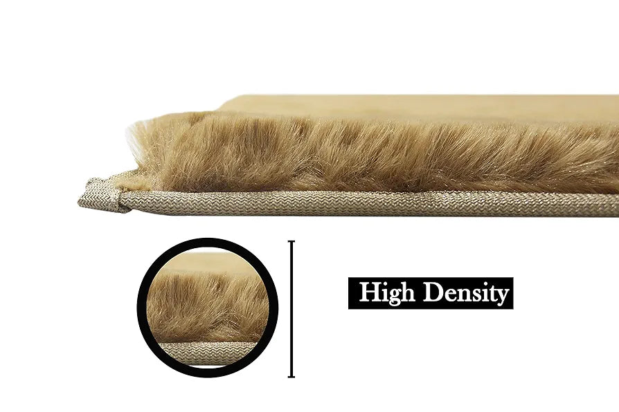 LUXE HOME INTERNATIONAL Ruffle Bath Mat Rabbit Fur 1000 GSM Bathroom Door Rectangular Foot Mats Anti Skid Water Absorbent Easy Machine Washable Rug for Entrance|Kitchen Floor|45X75 Cm|Mocka|Pack of 1