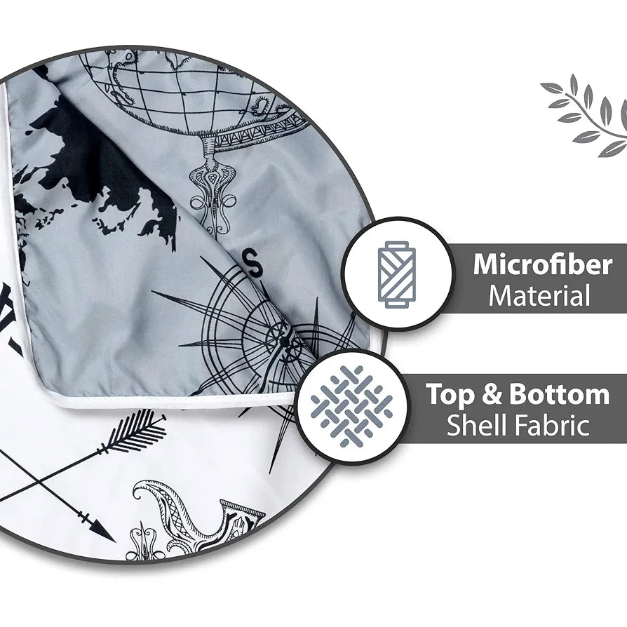 Divine Casa 120 GSM Microfiber Single Kids Dohar  | Soft & Lightweight Throw Blanket | Cozy & Breathable | All-Season Comfort | 140 x 100 CM | Geographic Pattern | Stonewash Grey