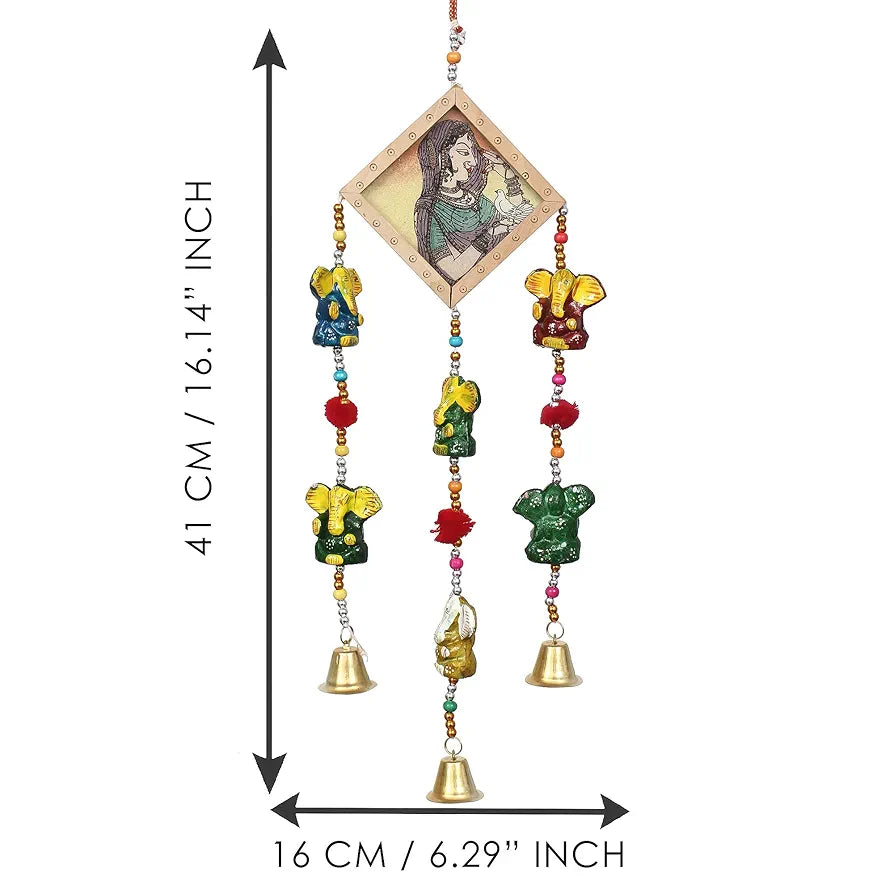 eCraftIndia Handcrafted Decorative Lord Ganesha Wall/Door/Window Hanging Bell