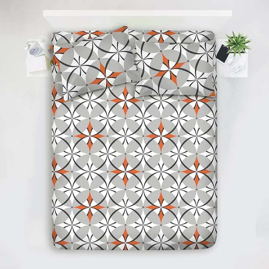 Layers Argos Bedsheet Set for All Seasons - Lightweight, Moisture Absorbent, Machine Washable & Easy to Care - Gift for Housewarming & More - 225 CVC - King Size 