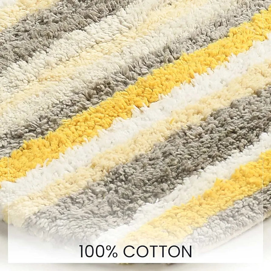 SASHAA WORLD Striped Anti Skid Bathmat and Contour Set 