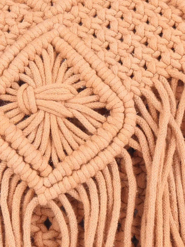 ASTRID Handmade Macrame Flap Over Sling Bag For Girls And Women
