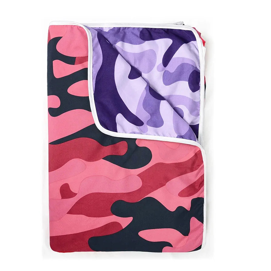 Divine Casa 120 GSM Microfiber Single Dohar | Soft & Lightweight Throw Blanket | Cozy & Breathable | All-Season Comfort | 210 x 140 CM | Camouflage Pattern | Wild Orchid