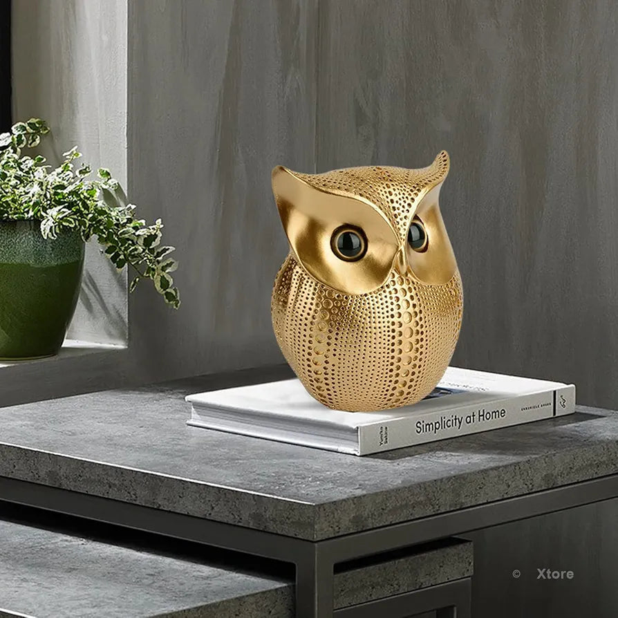 Xtore® Modern Classy Lucky Owl Resin Art Figure Showpiece , 1 Piece