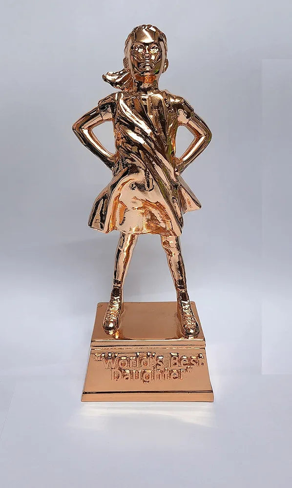 Gold Art India World's Best Daughter Figurine Rose Gold Plated | Girls Gifting for Birthday | Gift for Young Girl | Women's Day Gift | Study Table | Office Desk 
