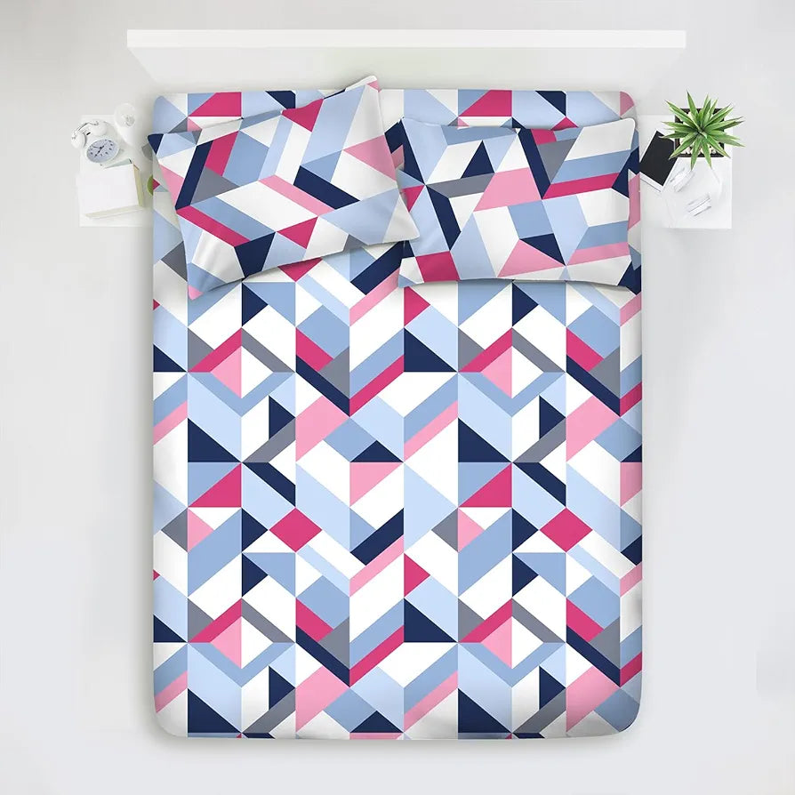 Layers Argos Bedsheet Set for All Seasons - Lightweight, Moisture Absorbent, Machine Washable & Easy to Care - 225 CVC - King Size 