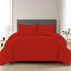 Trance Home Linen Zippered 100% Cotton 200 TC Satin Stripe King Size Duvet Cover Quilt Cover Blanket Cover Razai Comforter Cover with 2 Pillow Covers Colour Bright Red