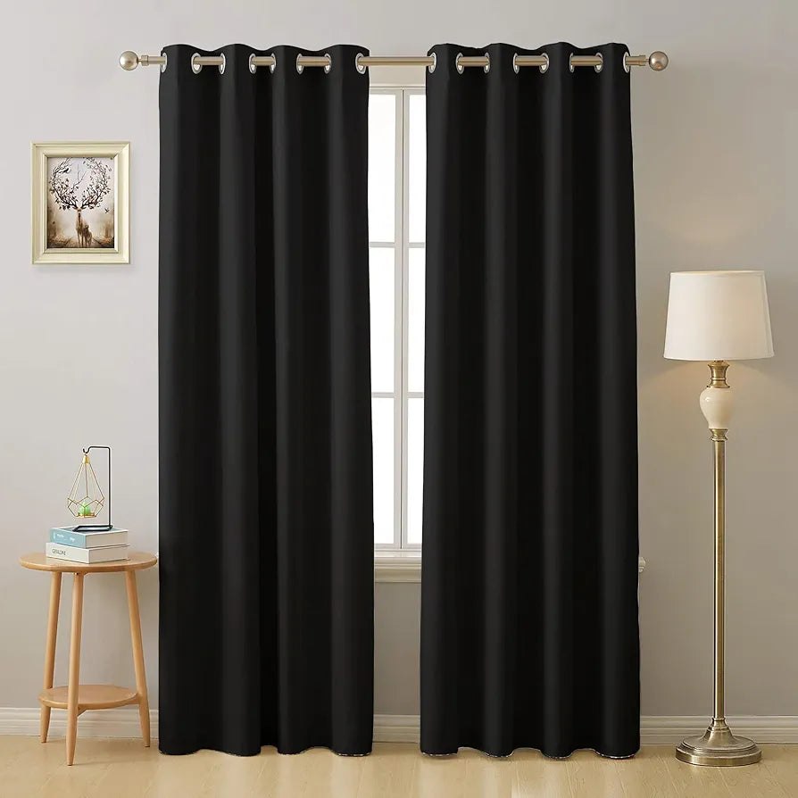 Cloth Fusion Blackout Door Curtains 9 Feet Long Set of 2, Room Darkening Parda 9 Feet Long with Grommet Design for Home Decor 