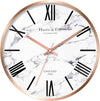 Harris & Co. Clockmasters Luxury Wall Clock Marble Design - 12 Inch  -Analog