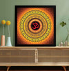 ArtX Oranage OM Mandala Big Canvas Painting With Frame