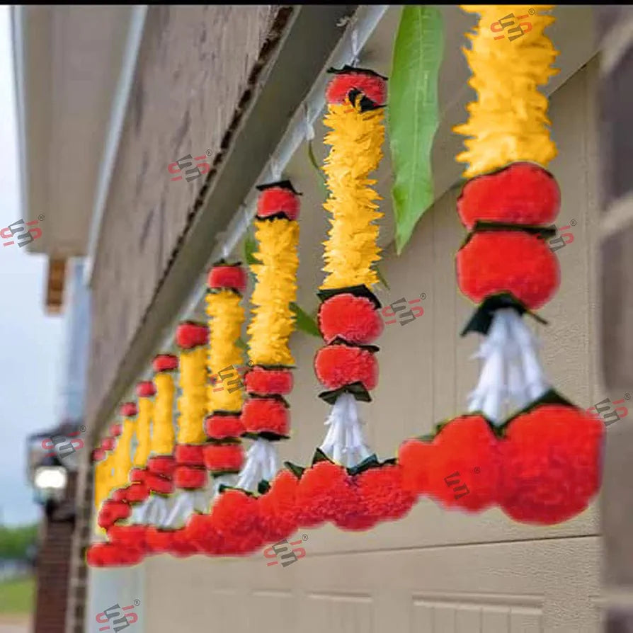 S2S Artificial Gajra Jasmine Marigold Flower Strings Wedding Decorations,Event Decor. Perfect for Diwali,Ganpati & Pooja/Temple/Mandir Decoration  
