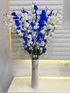 Artificial Flowers Bunch for Decoration Cherry Blossom Ideal for vase Without Vase White Blue