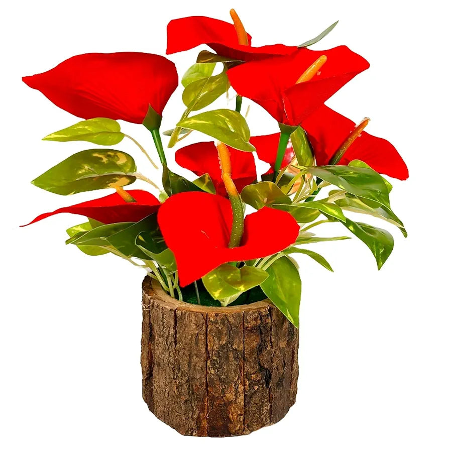 anthurium fake Artificial Anthurium Fake Flowers Potted Artificial Plants Indoors Nat